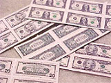 Dollhouse Miniature Sheets Of Money - 1'S To 20'S - Double Sided